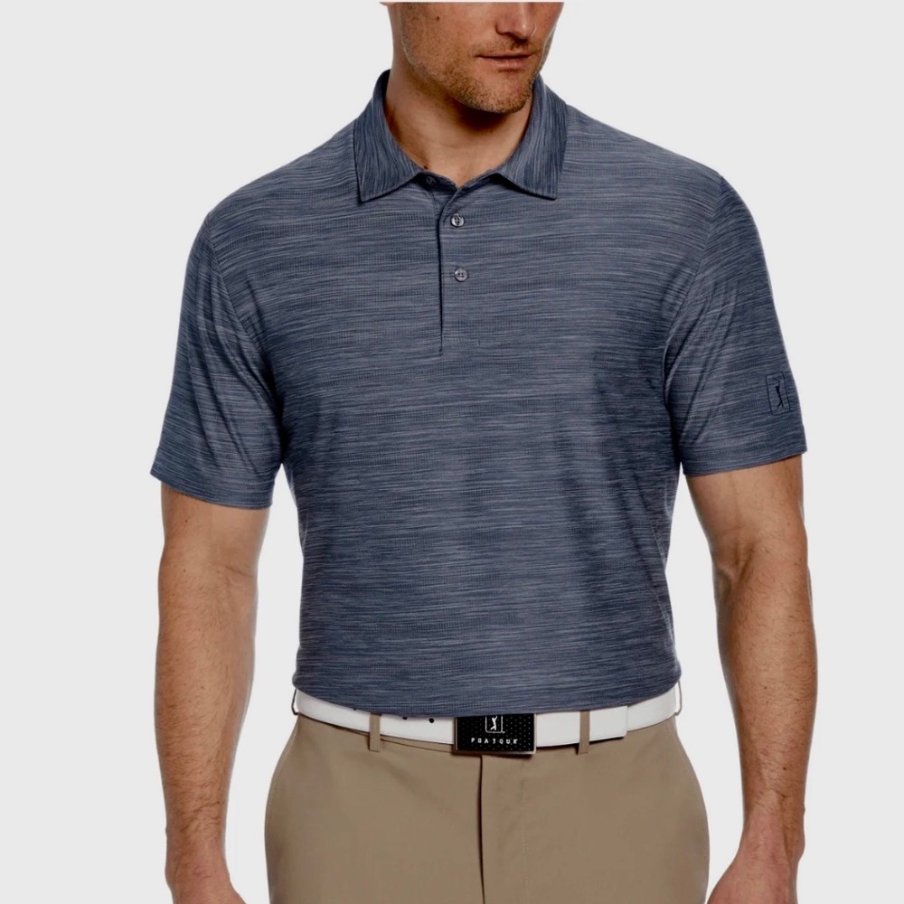 PGA TOUR Gray Golf Short Sleeve Polo Size Large